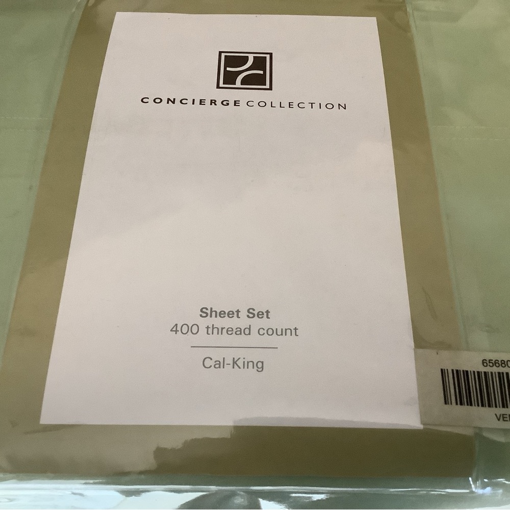cal king sheet set cotton 400 Tread Concier Collection Aqua Green New